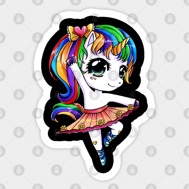 Cute Magical Unicorn Ballet Dance Gift For Ballerina Sticker by HCMGift